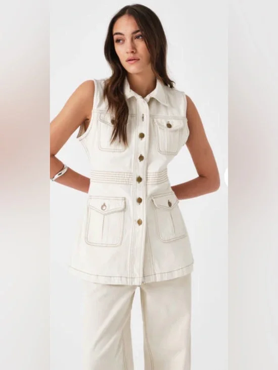 Seventy + Mochi ecru Ani Vest - Picture 1 of 5